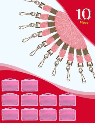Flat Lanyard Pink Colour and Holders