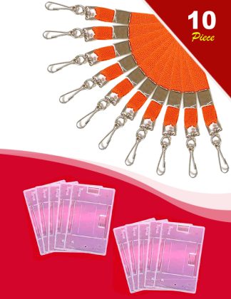 Tubular Lanyard Orange Colour And Holders
