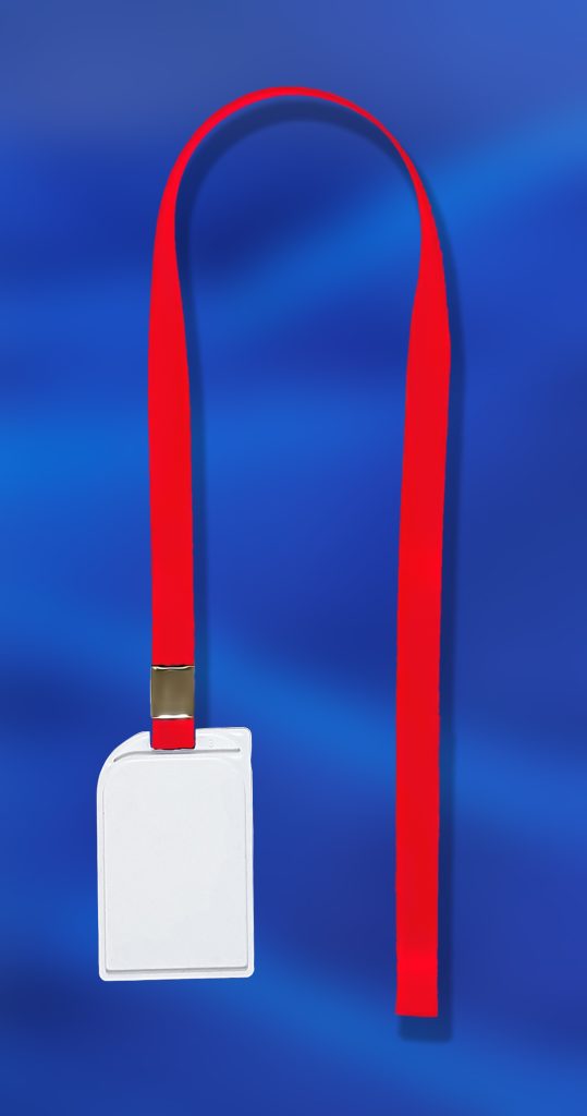 Sticker Holder (Front & Back) 07 Direct Fitting With 12mm Satin Lanyard